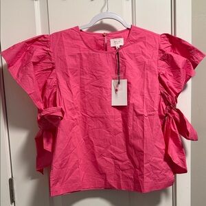 Pink Ruffle Sleeve Top
